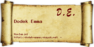 Dodek Emma névjegykártya