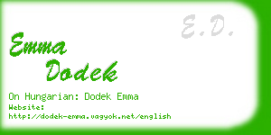 emma dodek business card
